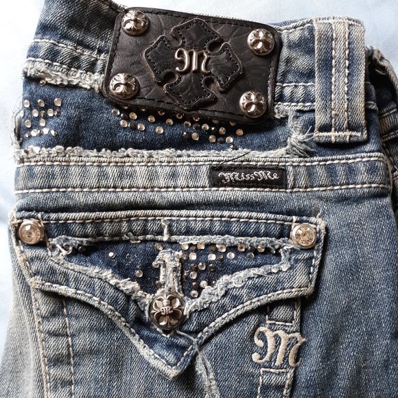 Miss Me Straight Leg Embellished Jeans - Picture 3 of 9